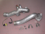 1990-1996 Nissan 300zx Twin Turbo OEM Radiator Upper & Lower Coolant Water Neck - Set